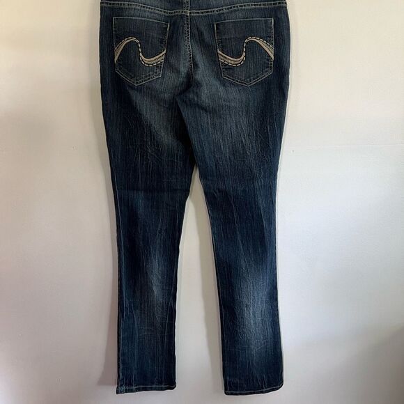 Grane Jeggings Blue Rubbed Denim Low Rise Straight Leg Jeans Womens Size 9 - Picture 5 of 8